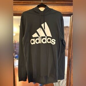 Adidas Black and White Logo Shirt Hoodie Large Tall NWT